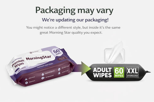 Morning Star 60 1 Pack Adult Wipes for Elderly - Wipes Thick Extra Large Disposable Washcloths for Adult Bathing