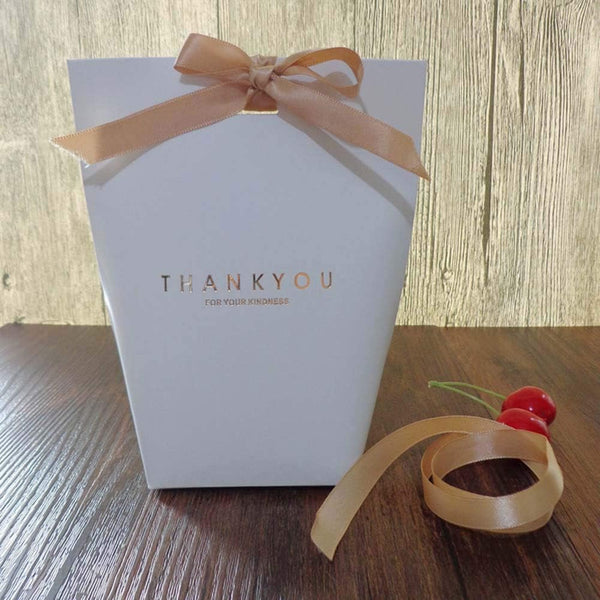 9 PCS Minimalist Thank You Gift Wrap Boxes (9 White) - Decorative Presents Box Bundle for Packing Candy