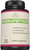 Premium Serrapeptase Enzyme Supplement, Supports Sinus Health, 40,000 SU Per Capsule, 90 Enteric Coated Capsules