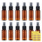 LISAPACK 1oz Amber Small Plastic Spray Bottle, 12 Pack, Mini Fine Mist Travel Size Atomizer, Brown