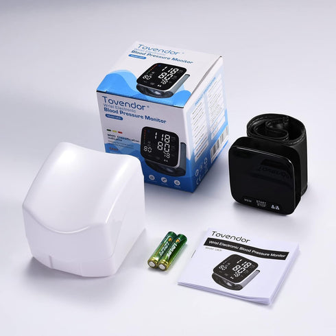 Tovendor Wrist Blood Pressure Monitor - Home Automatic Cuff with 2 AAA Battery & Portable Carrying Case, 2 * 90 Reading