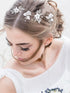 Unicra Silver Bridal Hair Vine Flower Piece, Leaf Party Hair Accessories, Crystal Hair Jewelry Rhinestone Headpieces