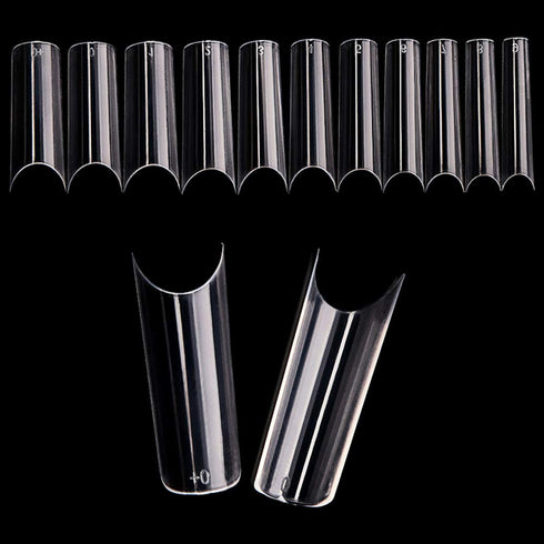 YIMART 550pcs Fake Nails, Premium Square Clear Tips, Nail Art C Tips French Acrylic Long C Curve False Nails