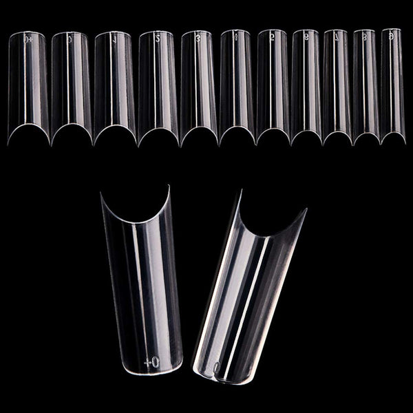 YIMART 550pcs Fake Nails, Premium Square Clear Tips, Nail Art C Tips French Acrylic Long C Curve False Nails