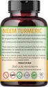 Neem Turmeric Capsules | 90 Capsules 1000mg | Neem Capsules made Black Pepper Neem, Turmeric, & Black Pepper | (90 Capsules)