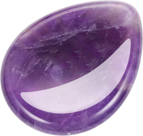 CrystalTears Amethyst Crystal Worry Stone, Polished Healing Crystals Pocket Palm Stone for Anxiety Stress Relief