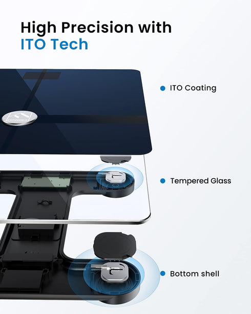 FITINDEX Wi-Fi Scale for Body Weight, Bluetooth Body Fat Scale, Smart Digital Weight BMI Scale, 13 Body Composition