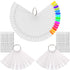 KINGMAS 150 Pcs Nail Swatches Sticks with Ring, Clear Nail Art Color Display False Nail Tips Polish Practice