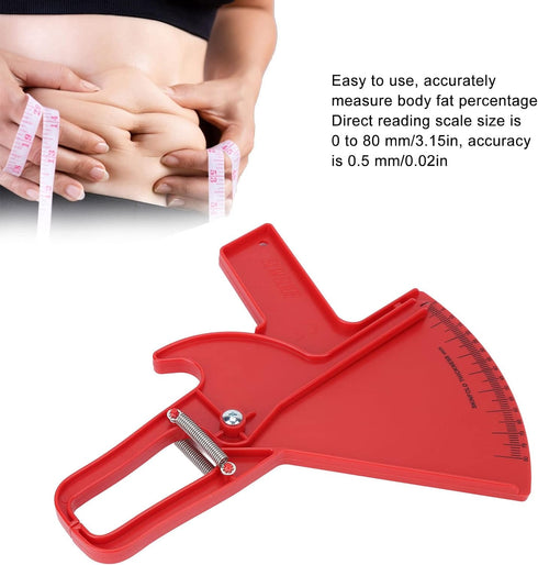 ZJchao Body Fat Caliper, Professional Double Spring Skinfold Calipers and Body Fat Tape Measure Tool for BMI