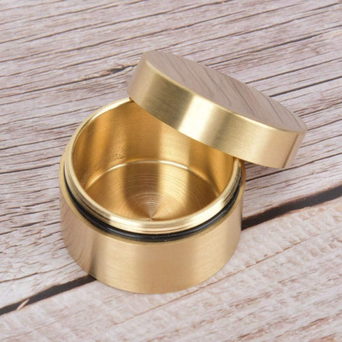Keenso Waterproof Brass Pill Box, Dustproof Travel Pill Case, Round Copper Pill Fob Holder -pro Dry (M)
