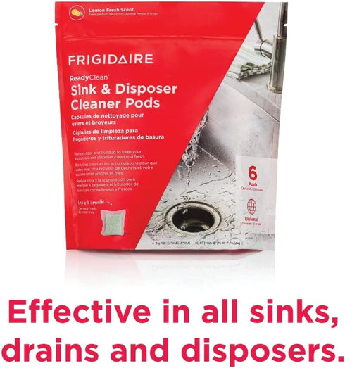 Frigidaire ReadyClean Probiotic Sink and Disposer Cleaner, 6 Pods, White, 6 Count