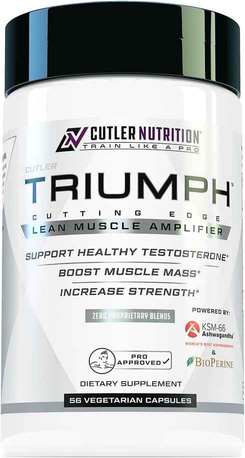 TRIUMPH Testosterone Booster for Men - Best Test Booster with DIM, KSM 66 Ashwagandha, 56 Veggie Capsules