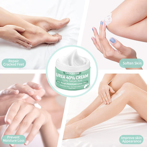 Urea Cream 40 Percent for Feet, Plus 2% Salicylic Acid, 5.29 oz, Maximum Strength Foot and Hand Cream