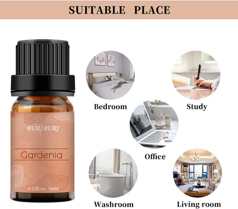 BURIBURI Gardenia Essential Oil 10ML - 100% Pure Fragrance Oil for Soap Candle Making