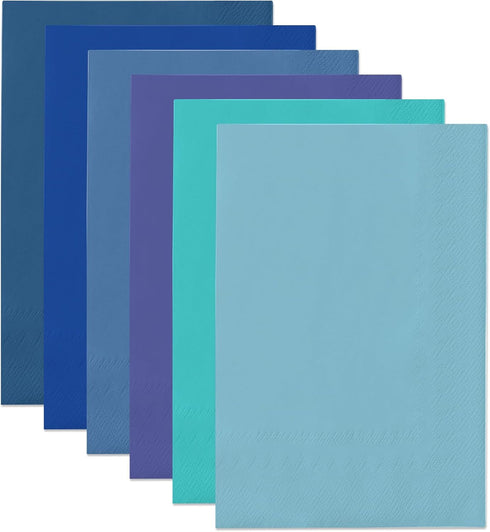 qiqee Blue Paper Napkins 13 * 16inch, 120 Count Disposable Guest Paper Hand Towels for Wedding, Dinner, Birthday Party