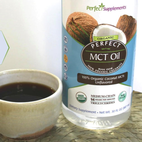 Perfect Supplements Perfect MCT Oil - 30oz Organic Coconut Unflavored Oil for Sustainable Energy Boost