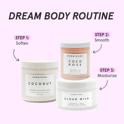 HERBIVORE Cloud Milk Coconut + Maca Moisturizing Body Cream, 6.6 oz, Fast-Absorbing + Firming