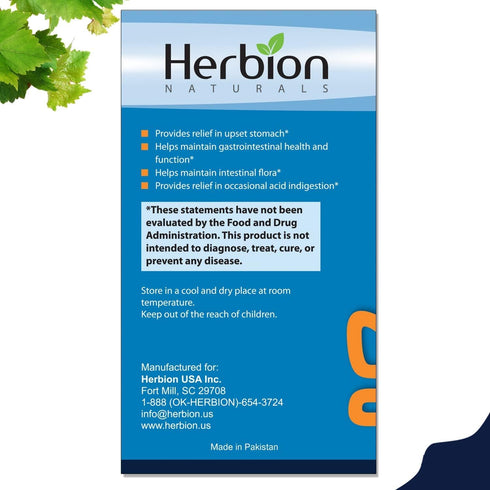 Herbion Naturals Gastro-intestinal Support Herbal Blend, 60 Vegicaps for Upset Stomach Relief