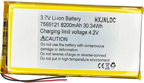 HXJNLDC DC 3.7V 8200mah 7565121 Rechargeable Lithium Polymer Replacement Battery for DIY 3.7-5V