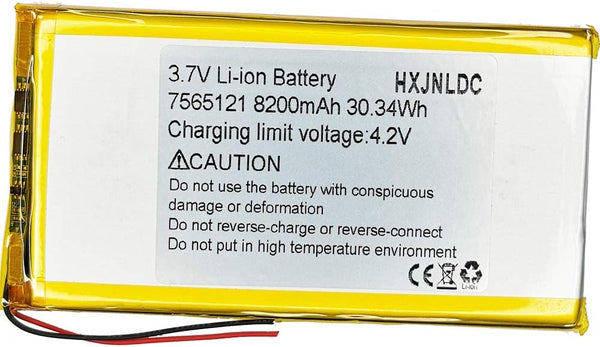HXJNLDC DC 3.7V 8200mah 7565121 Rechargeable Lithium Polymer Replacement Battery for DIY 3.7-5V
