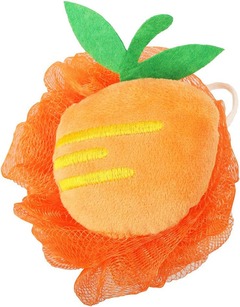 Rocutus 4pcs Child Bath Shower Sponge Pouf Loofahs, Cute Bath Flower with Hooks for Travel