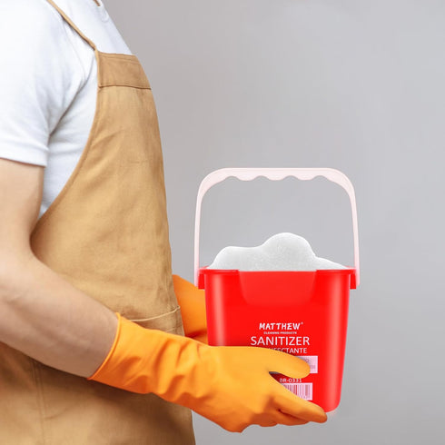 Matthew 3 Quart Red&Green&Blue Cleaning Bucket Set of 3, Built-In Spout w/Handle, Includes 3 Microfiber Cloths