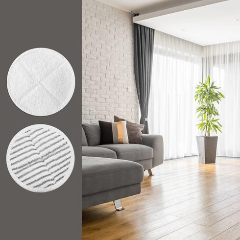 8 Pack Spinwave Mop Pads Compatible with Bissell Spinwave 2039A 2124: 4 Soft Pads 4 Scrubby Pads for Hardwood Floor Cleaning - 8.26 Inch Spin Replacement Mop Pads for Electric Mop
