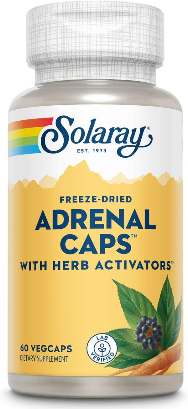 Solaray Adrenal Caps, Freeze Dried, 170mg, 60ct Veg Cap