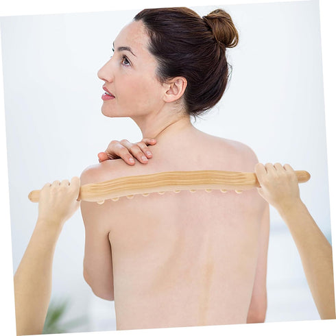Wood Gua Sha Massage Tool with Beads Versatile Body Massage Stick for Deep Tissue Relief Acupoint Therapy and Muscle