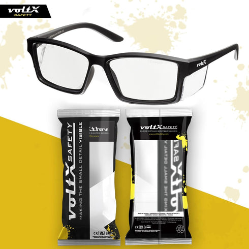 voltX 'VISION' Safety Readers, Full Lens Magnified Reading Glasses (+2.0 Dioptre, Clear lens) ANSI Z87.1+ & CE EN166F