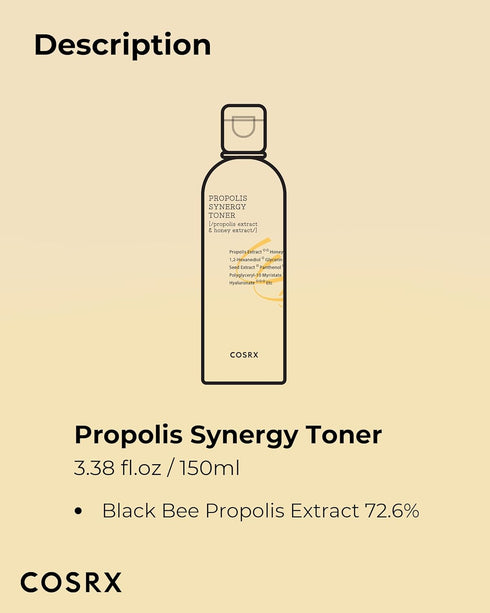 COSRX Full Fit Propolis Synergy Toner, 150ml / 5.07 fl.oz | Korean Skin Care, Propolis 72.6%, Honey 10.7%, Instant
