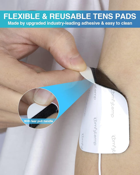 Comfytemp TENS Unit Replacement Pads, 10 Pcs Reusable Self Adhesive Electrodes Pad for Muscle Stimulator