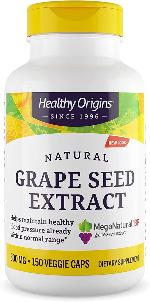 Healthy Origins MegaNatural BP-Grape Seed Extract, 300 mg - Blood Flow Support, 150 Veggie Capsules
