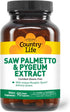 Country Life Saw Palmetto & Pygeum Extract, 90 Capsules, Prostate Health Supplement for Men's Health