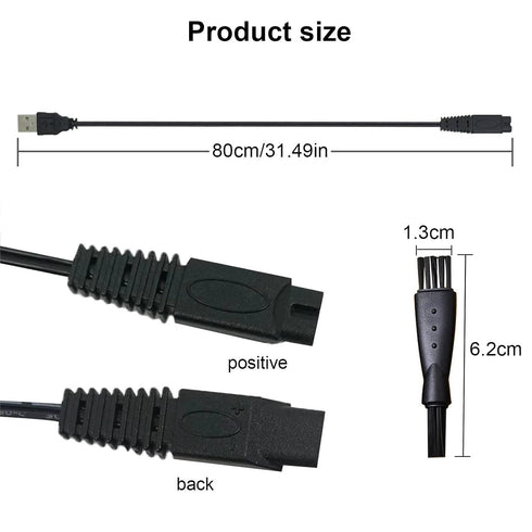Shaver Charger Cord for Microtouch Solo Electric Shaver Solo Trimmer USB Charging Cable Solo Razor Charger 31.5 in with Cleaning Brush
