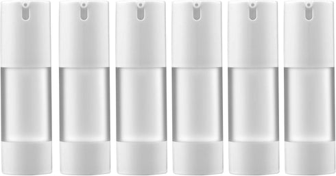 longway 1 Oz (30ML) Empty Refillable Airless Pump Bottle - Travel Foundation Containers for Hand Sanitizer, Toner, Gel,