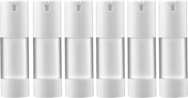 longway 1 Oz (30ML) Empty Refillable Airless Pump Bottle - Travel Foundation Containers for Hand Sanitizer, Toner, Gel,