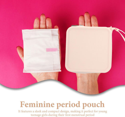 Silicone Period Pouch Wristband for Teen Girls Portable Sanitary Napkin Storage Bag with Zipper Compact Tampon Holder