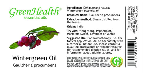Wintergreen 100% Pure & Natural Essential Oil - 4oz - Shipped with Child Resistant Cap