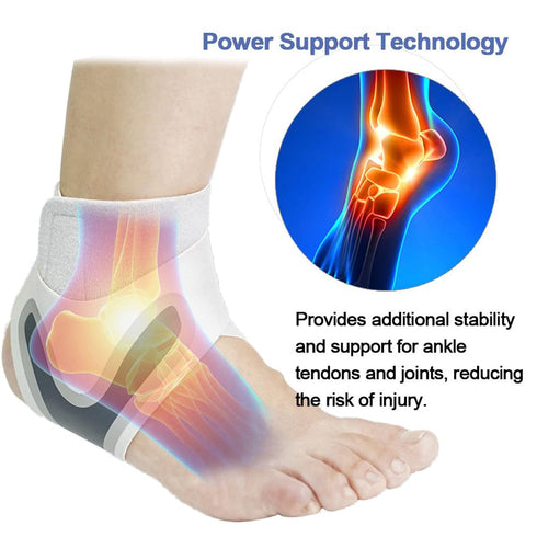 Ankle Brace for Sprained Ankle - Breathable Neoprene Adjustable Compression Support for Sports, 2 Pcs, White (X-Large)
