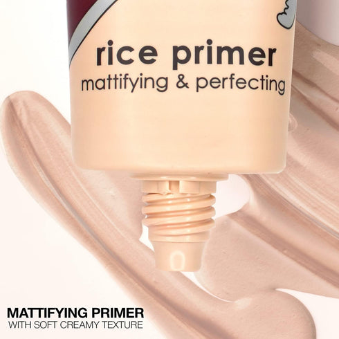 Palladio Rice Primer, Natural Rice Formula Controls Oil, Locks in Makeup, Lightweight Smooth Matte Finish, Beige, 0.71