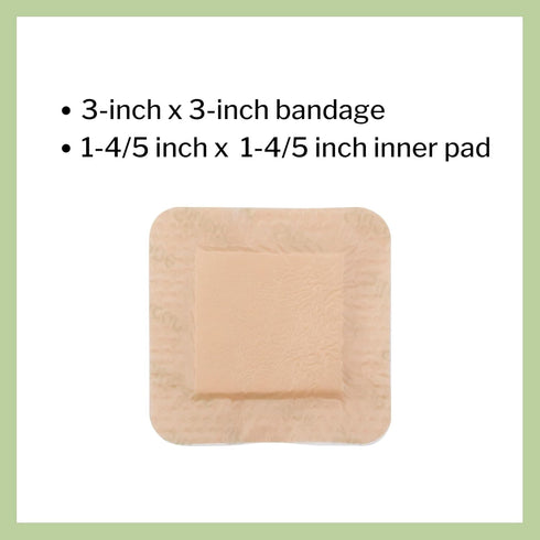 McKesson Hydrocellular Foam Dressings, Sterile Silicone Adhesive with Border, 10 Count, 3 in x 3 in