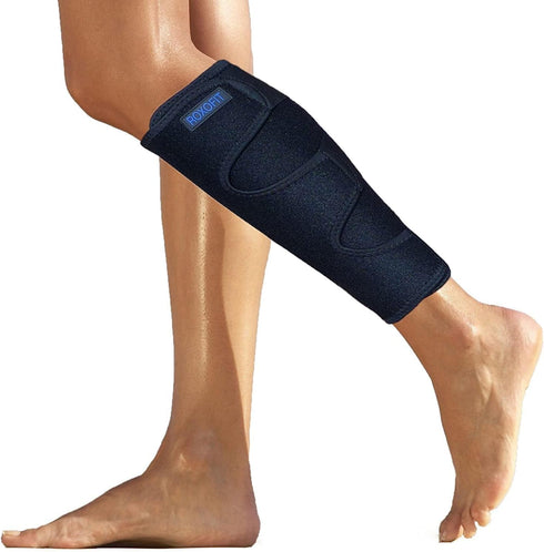 ROXOFIT Torn Calf Muscle Brace - Adjustable Neoprene Support Compression Sleeve for Calf Tear and Shin Splint Pain