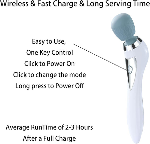 Handheld Cordless Personal Wand Massager, Muscle Massager for Neck Back Shoulder Waist Leg Feet, Portable Full Body