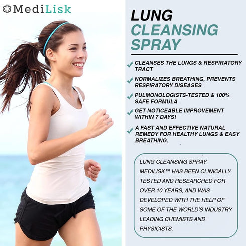 Lung Cleansing Spray for Respiratory Support, Mucus Relief, All Natural, Hypoallergenic - 1 Fl Ounce (Pack of 2)
