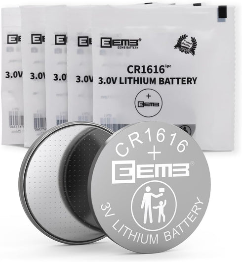 EEMB 5 Pack CR1616 3V Lithium Button Coin Cell Batteries for Remote Control, Watch, Calculator, Thermometer, Mobile Game