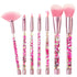 Unicorn Glitter Makeup Brush Set, 7pc Foundation Brush with Lip Eye Nose Shadow Eyebrow Blush for Teen Girls Women