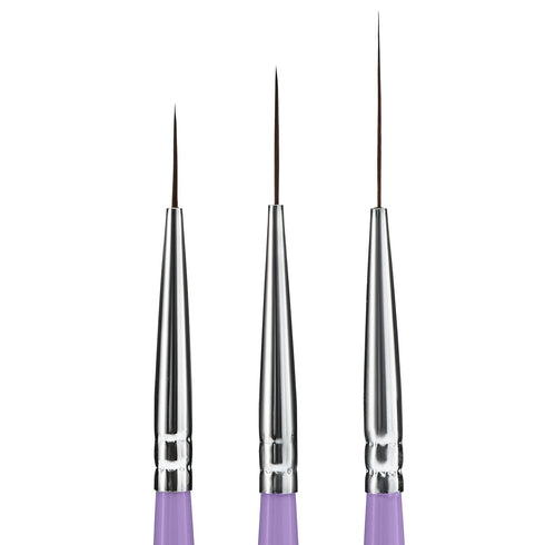 Nail Art Long Striper Brush Set by Beaute Galleria - 3 Pieces (12mm, 16mm, 22mm) for Fine Line, Detailer