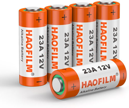 HAOFILM 23A 12V Alkaline Batteries (5 Pack) - Long Lasting Power, 3-Year Shelf