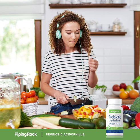 Piping Rock Probiotic Acidophilus, 120 Capsules with 14 Strains, 3 Billion Organisms, Non-GMO, Gluten Free